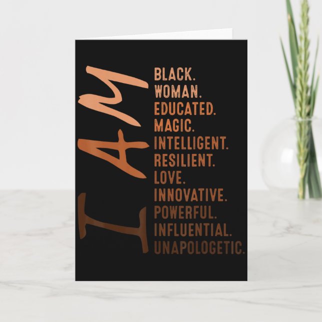 I Am Black Woman Educated Melanin Black History Mo Karte (Vorderseite)