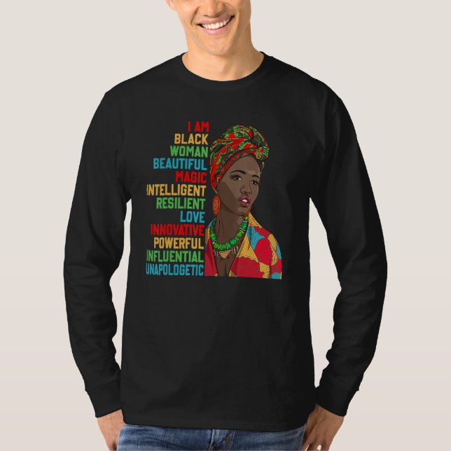 I Am Black Woman Educated Melanin Black History Mo T-Shirt (Vorderseite)