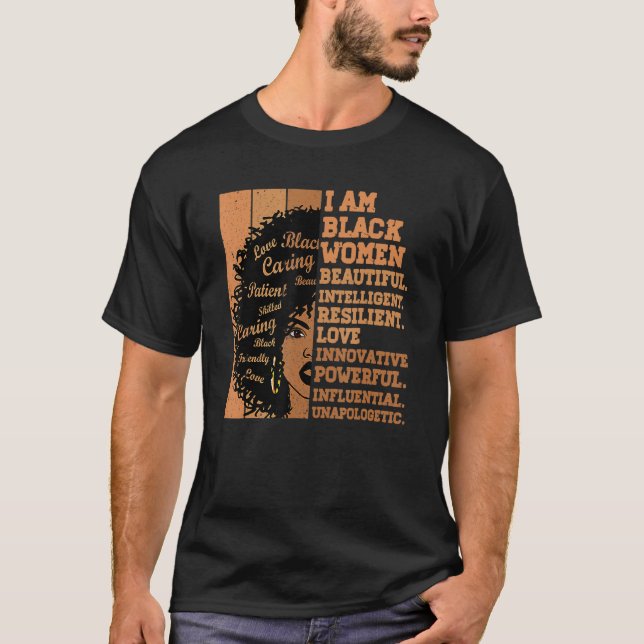 I Am Black Women Black History Month African Ameri T-Shirt (Vorderseite)