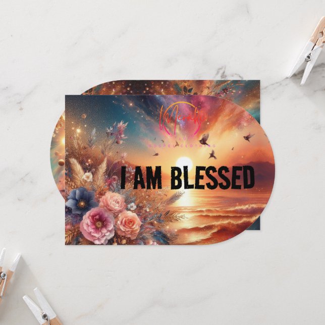  I am blessed  backpack  Einladung (Vorderseite/Rückseite Beispiel)