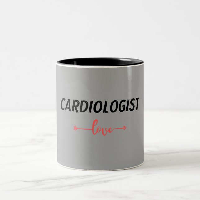 I am cardiologist. Gray colour Zweifarbige Tasse (Mittel)