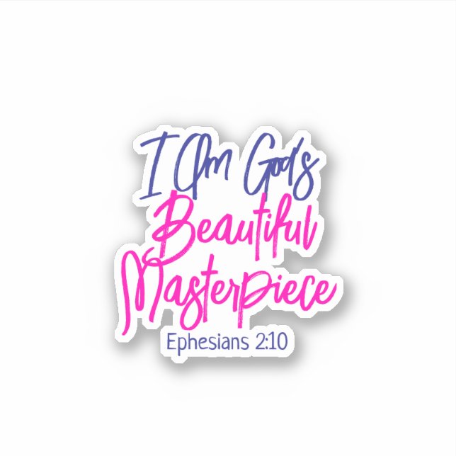 I Am God's Beautiful Masterpiece Bible Verse Aufkleber (Vorderseite)