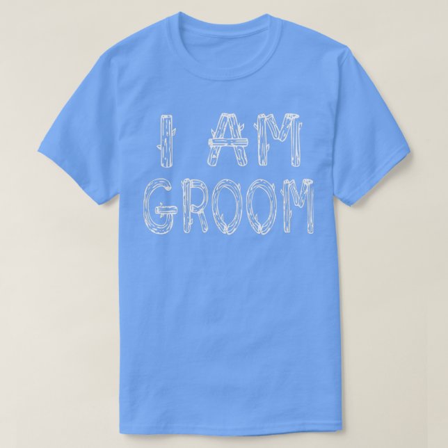 I AM GROOM Mens Funny Bachelor Party Shirt Royal B (Design vorne)