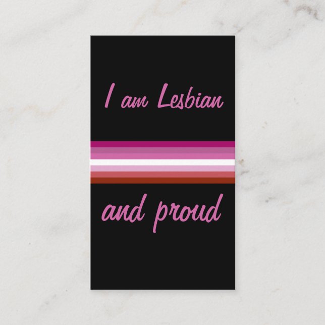 I am Leasbian and Proud | Lesbian Flag on Black Visitenkarte (Vorderseite)