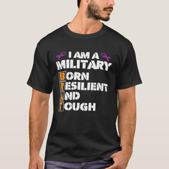 I Am Military BRAT Month Of The Military Child Kid T-Shirt (Vorderseite)