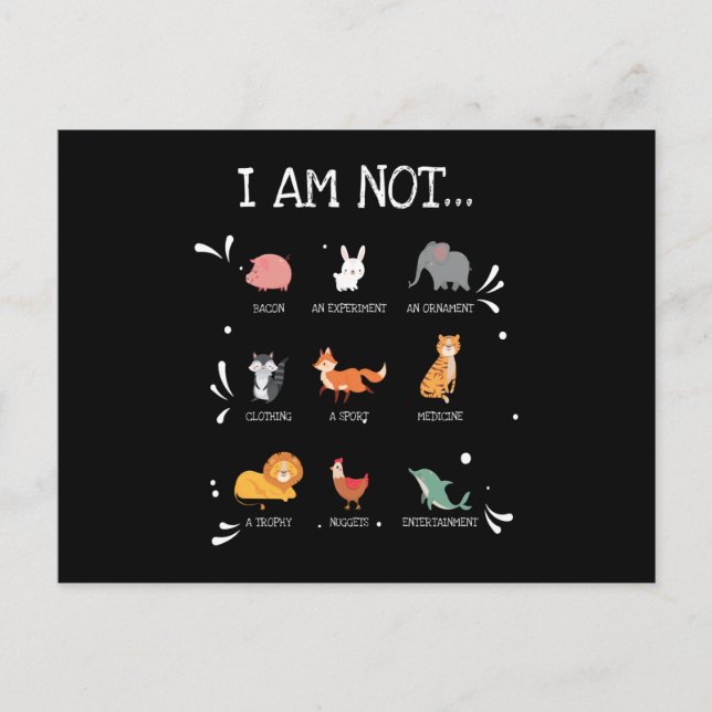 I Am Not... Animal Welfare Animal Rights Postkarte (Vorderseite)