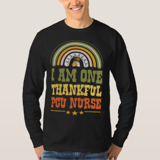I Am One Thankful PCU Nurse Bohemian Thanksgiving  T-Shirt