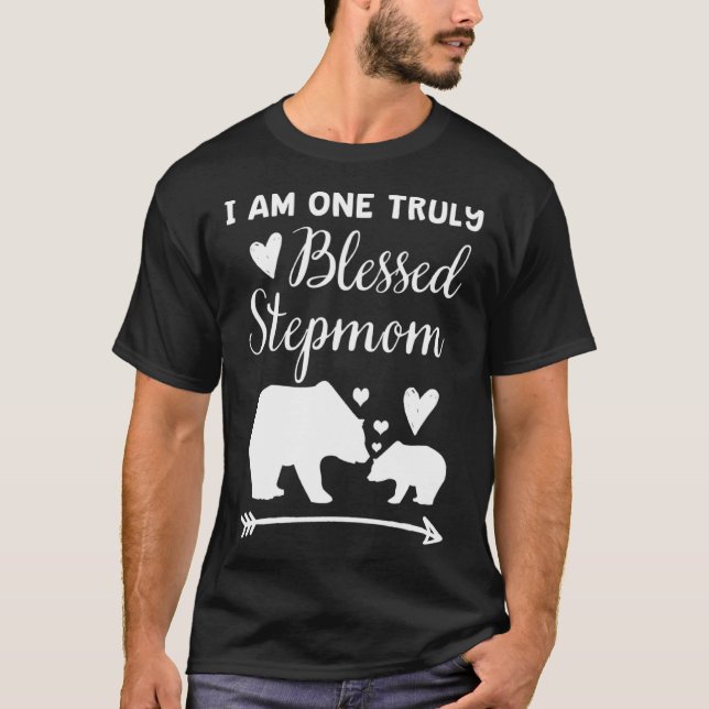 I Am One Truly Blessed Stepmom Bear & Baby Cub Mom T-Shirt (Vorderseite)