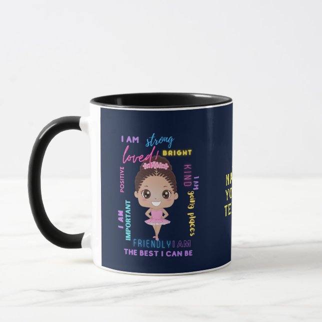 I AM - Positive Girl Affirmations Ballerina Tasse (Links)