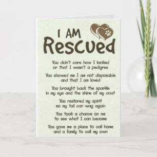 I Am Rescued Best Dog Dad Card Karte