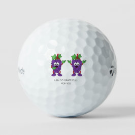 'I Am So Grape-ful For You' Sweet Playful Charming Golfball
