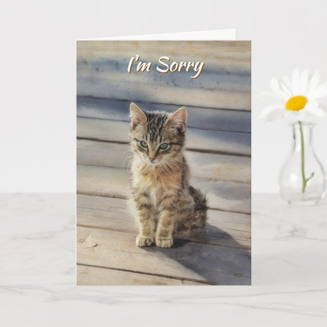 I Am Sorry Cute Kitten Cat Card Karte (Kleine Pflanze)