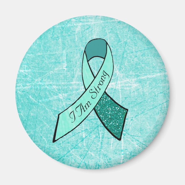 "I Am Strong" MG Awareness Ribbon Large Magnet (Vorne)