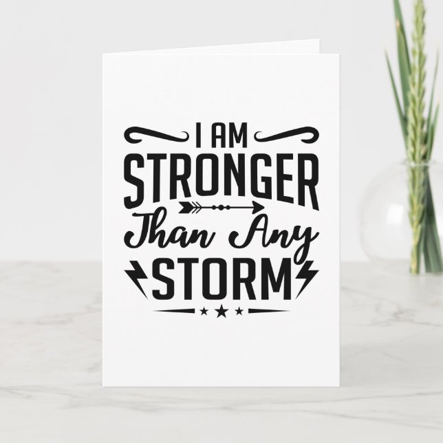 I Am Stronger Than Any Storm Anxiety Mental Health Karte (Vorderseite)