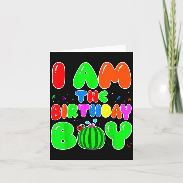 I Am The Birthday Boy Funny Watermelon Birthday Fa Karte (Vorderseite)