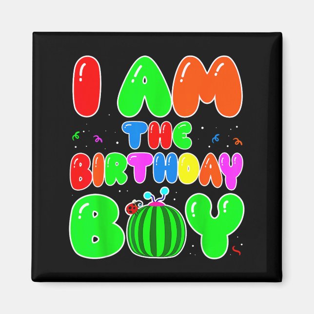 I Am The Birthday Boy Funny Watermelon Birthday Fa Magnet (Vorne)