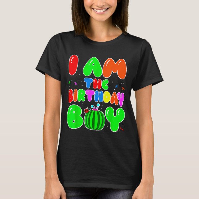 I Am The Birthday Boy Funny Watermelon Birthday Fa T-Shirt (Vorderseite)