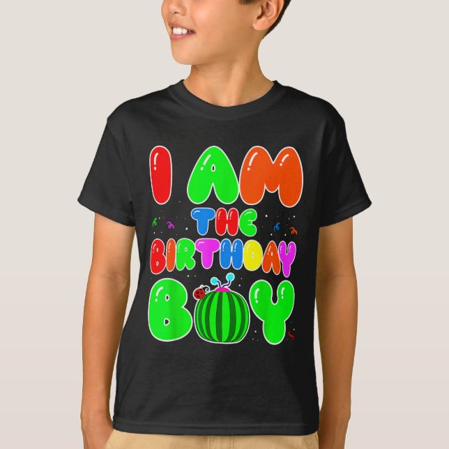 I Am The Birthday Boy Funny Watermelon Birthday Fa T-Shirt (Vorderseite)