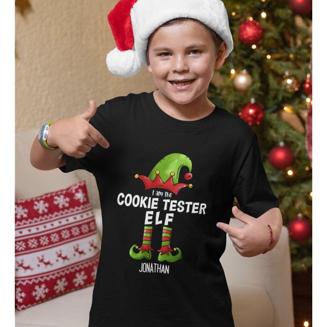I am The Cookie Tester Elf Christmas Elf T-Shirt (Von Creator hochgeladen)