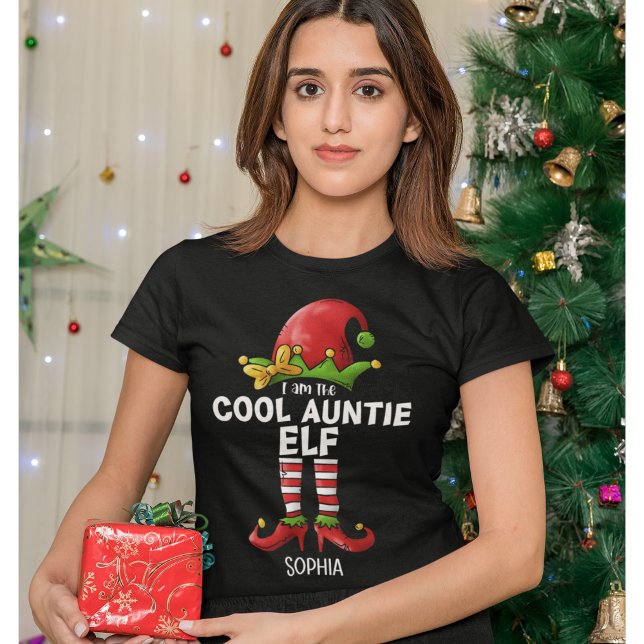 I am The Cool Auntie Elf Funny Elf T-Shirt (Von Creator hochgeladen)
