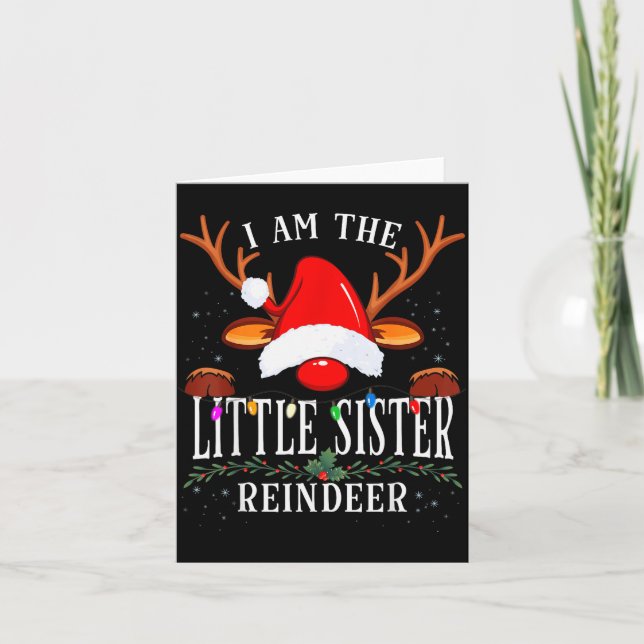 I Am The Little Sister Reindeer Christmas Family  Karte (Vorderseite)