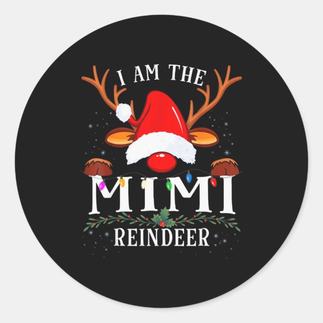I Am The Mimi Reindeer Christmas Family  Runder Aufkleber (Vorderseite)
