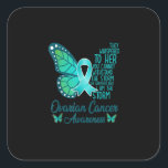 I Am The Storm Ovarian Cancer Awareness Butterfly Quadratischer Aufkleber<br><div class="desc">I Am The Storm Ovarian Cancer Awareness Butterfly</div>