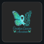 I Am The Storm Ovarian Cancer Awareness Butterfly Quadratischer Aufkleber<br><div class="desc">I Am The Storm Ovarian Cancer Awareness Butterfly</div>