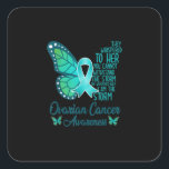 I Am The Storm Ovarian Cancer Awareness Butterfly Quadratischer Aufkleber<br><div class="desc">I Am The Storm Ovarian Cancer Awareness Butterfly</div>