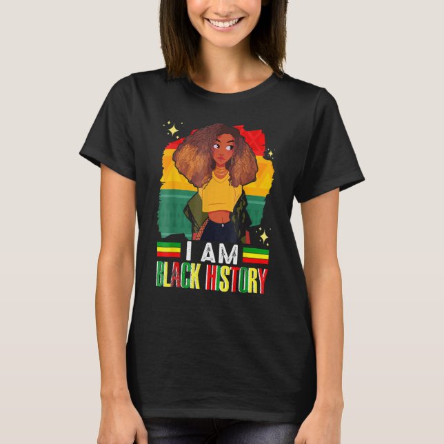 I Am The Strong African Queen Girls Black History  T-Shirt (Vorderseite)