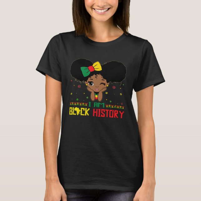 I Am The Strong African Queen girls  Black History T-Shirt (Vorderseite)
