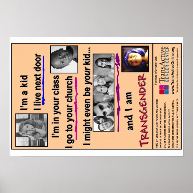 "I Am Transgender" 19" x 13", Poster (Glossy) (Vorne)