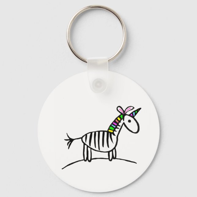 I am Unicorn zebra keychain Schlüsselanhänger (Vorderseite)