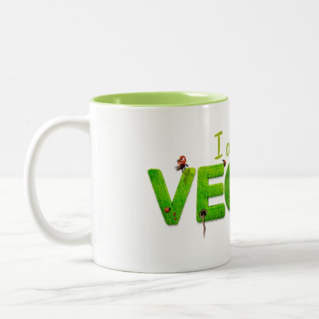 I am Vegan Golf Club Cover Zweifarbige Tasse (Links)