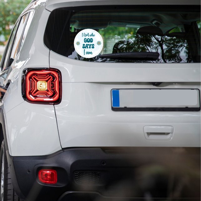 I Am Who God Says I Am Faith-based Inspirational  Runder Aufkleber (Von Creator hochgeladen)