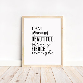 I am Woman - Boho Minimalist Motivational  Poster