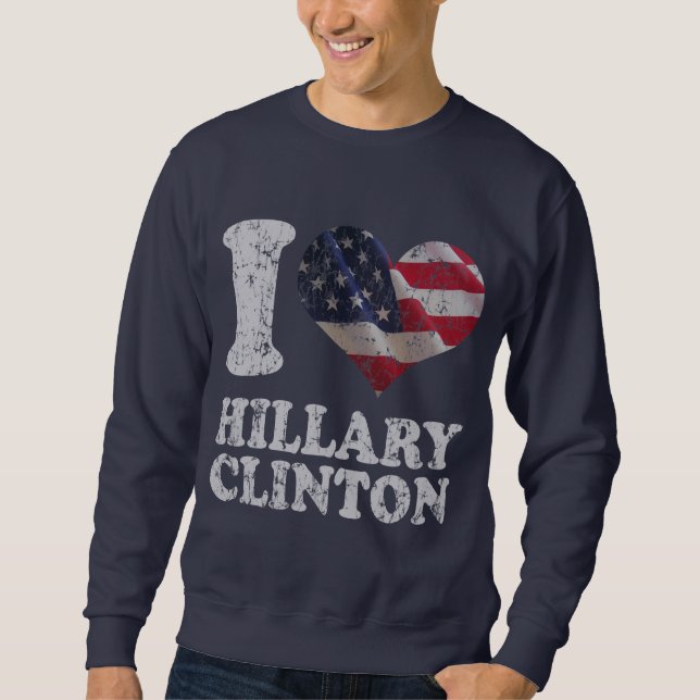 I amerikanische Flagge Hillary Clinton Sweatshirt (Vorderseite)