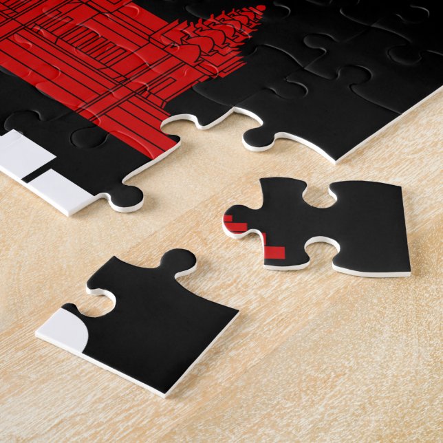 I Angkor (Herz) Kambodscha (Kampuchea) Khmer Scrip Puzzle (Seite)