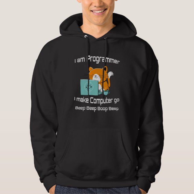 I are Programmer  Cat Gamer PC Video Games Hoodie (Vorderseite)