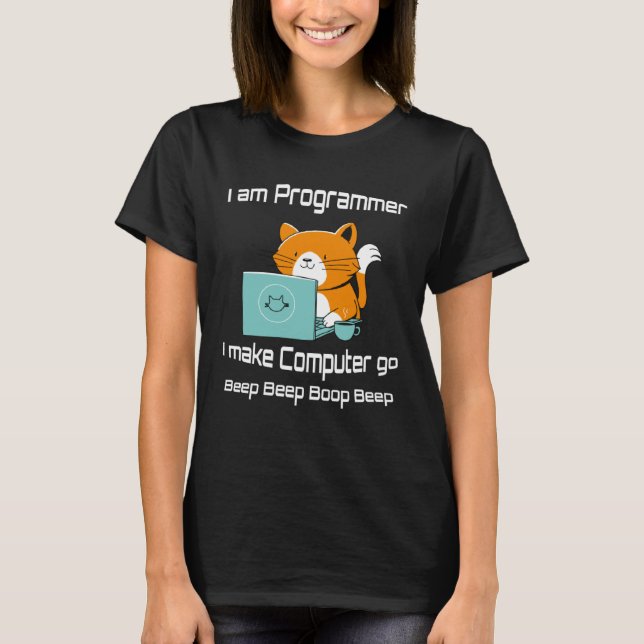 I are Programmer  Cat Gamer PC Video Games T-Shirt (Vorderseite)