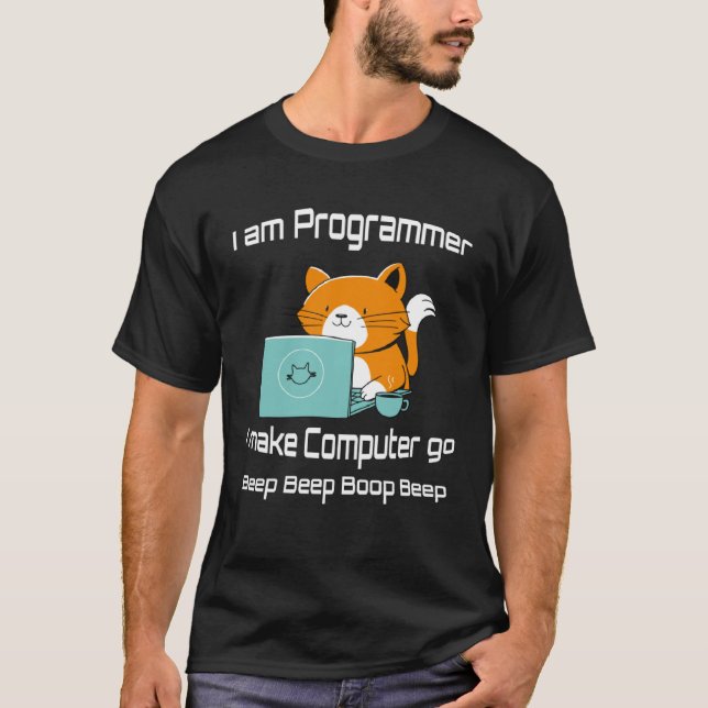 I are Programmer  Cat Gamer PC Video Games T-Shirt (Vorderseite)