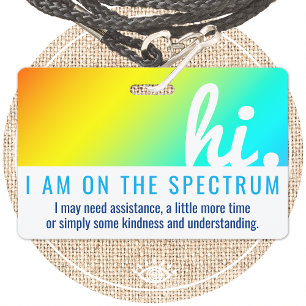 i AUF DEM AUTISM SPECTRUM medical id pvc Abzeichen Ausweis