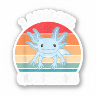 I Axolotl Fragen Niedlich Retro Funny Axolotl Aufkleber