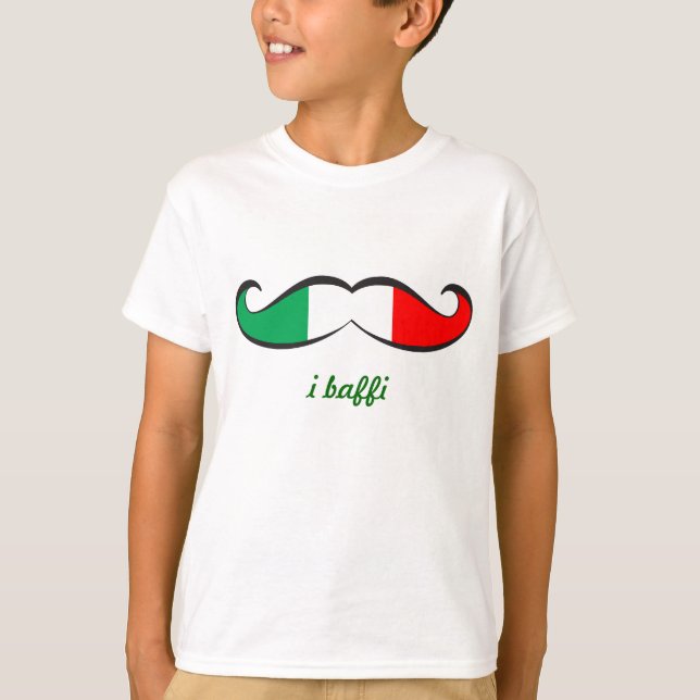 I Baffi italienischer Flaggen-Schnurrbart T-Shirt (Vorderseite)