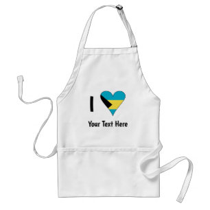 I (Bahamian Flag Heart Love) Your Text Schürze