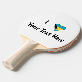 I (bahamianische Flag Herz-Liebe) Ihr Text Tischtennis Schläger