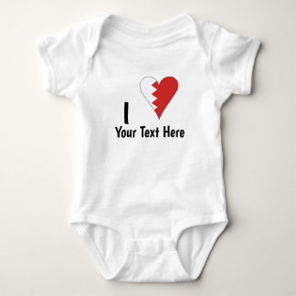 I (Bahraini Flag Herz Liebe) Ihr Text personalisie Baby Strampler