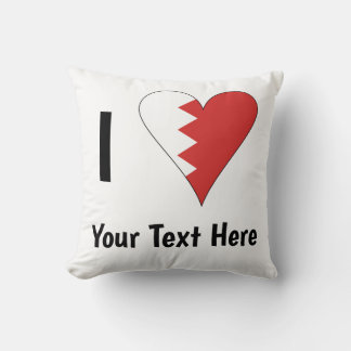 I (Bahraini Flag Herz Liebe) Personalisiert Kissen