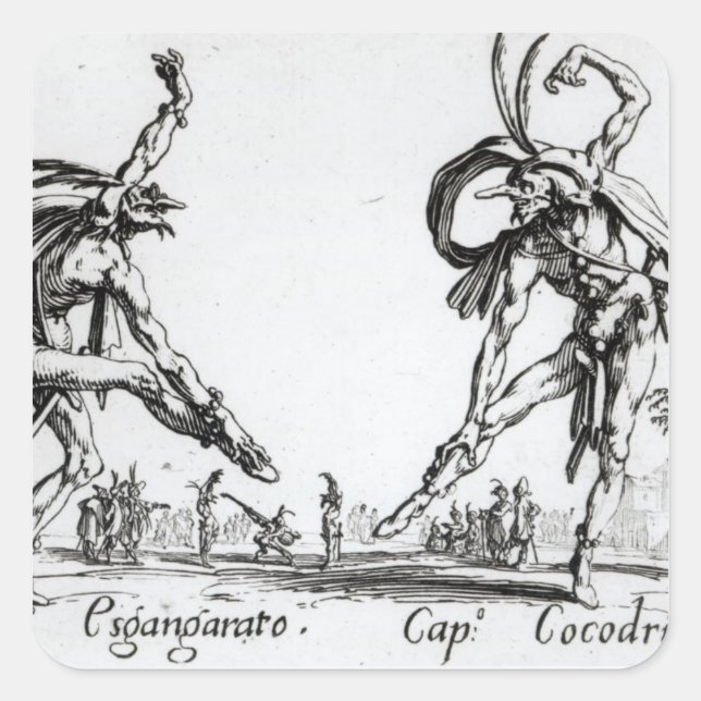 I Balli de Spessanei oder Le Grande Chasse Quadratischer Aufkleber (Vorderseite)