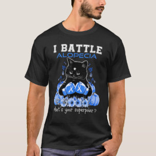 I Battle Alopecia Awareness Cat T-Shirt